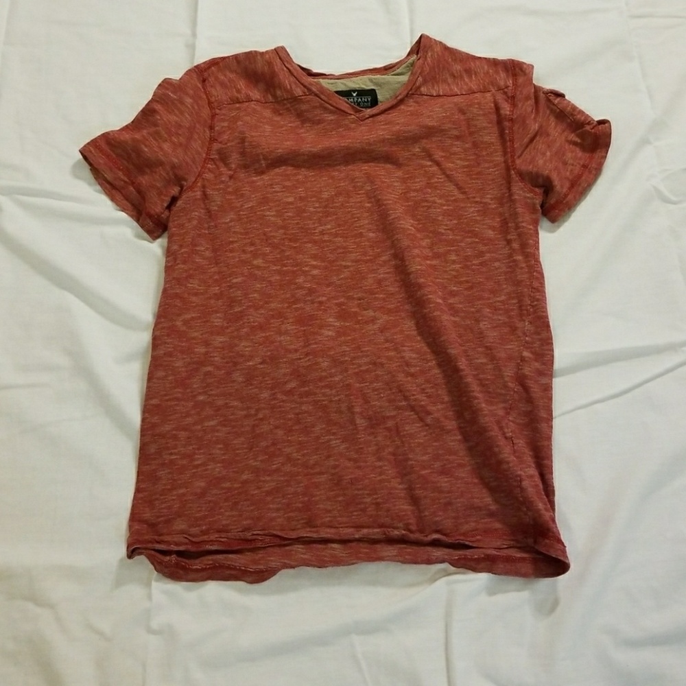 Men's red v neck t-shirt